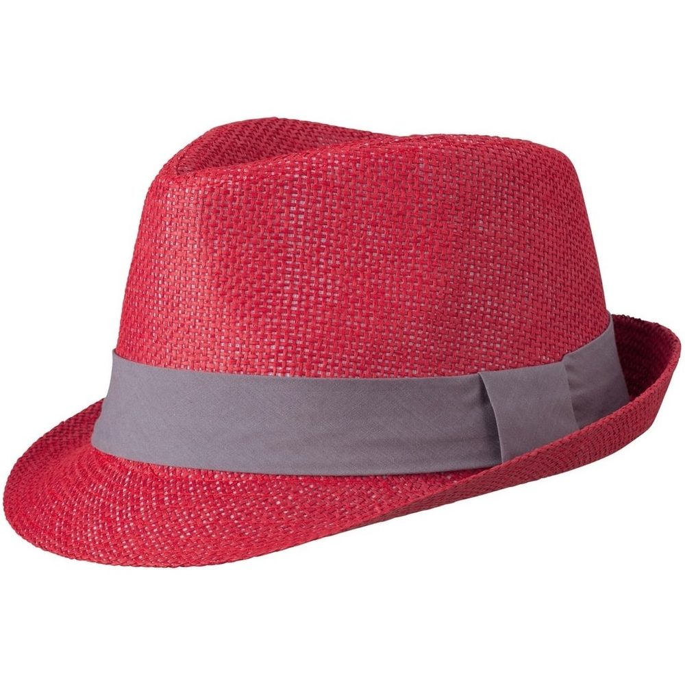 Levně Myrtle Beach Letní klobouk MB6564 - Červená / tmavě šedá