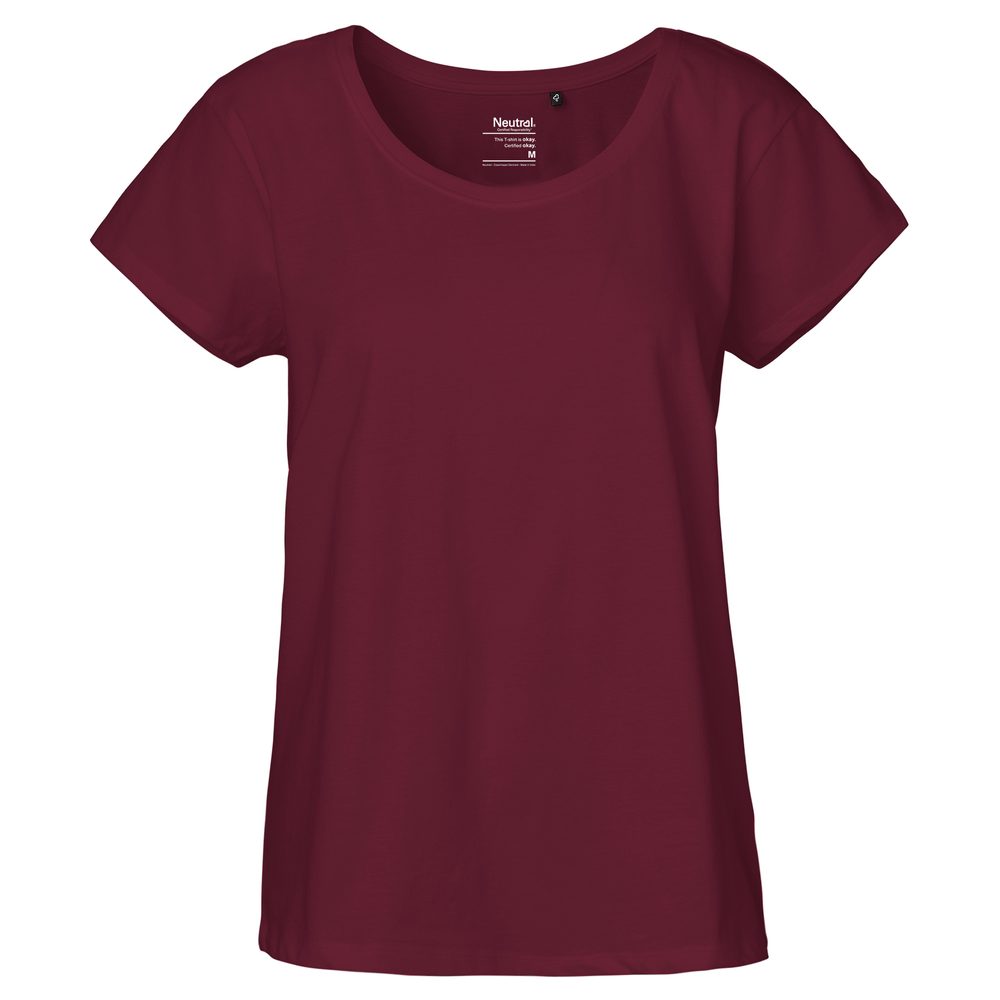 Neutral Dámské tričko Loose Fit z organické Fairtrade bavlny - Bordeaux | XXL