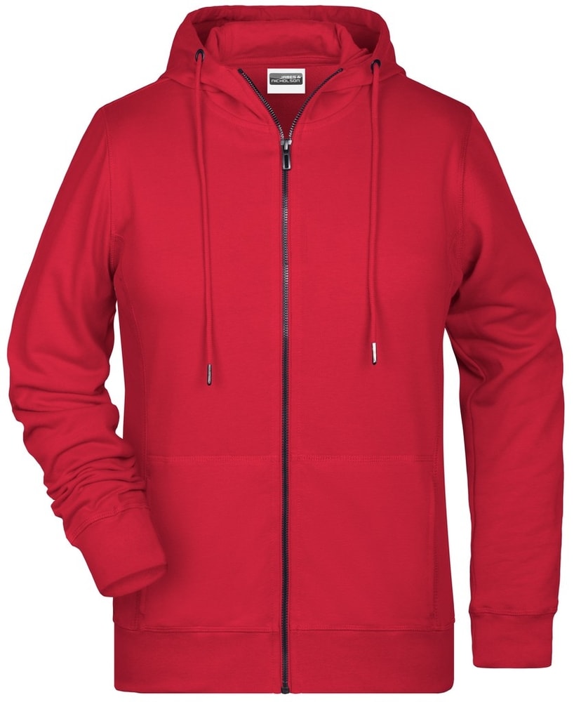 Damske mikiny na zip s kapuci cervena levně | Blesk zboží
