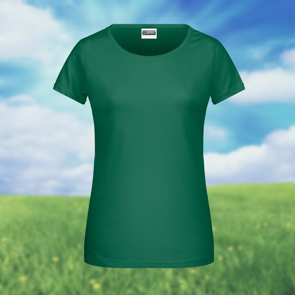 James & Nicholson Klasické dámske tričko z biobavlny 8007 - Popolavá | S