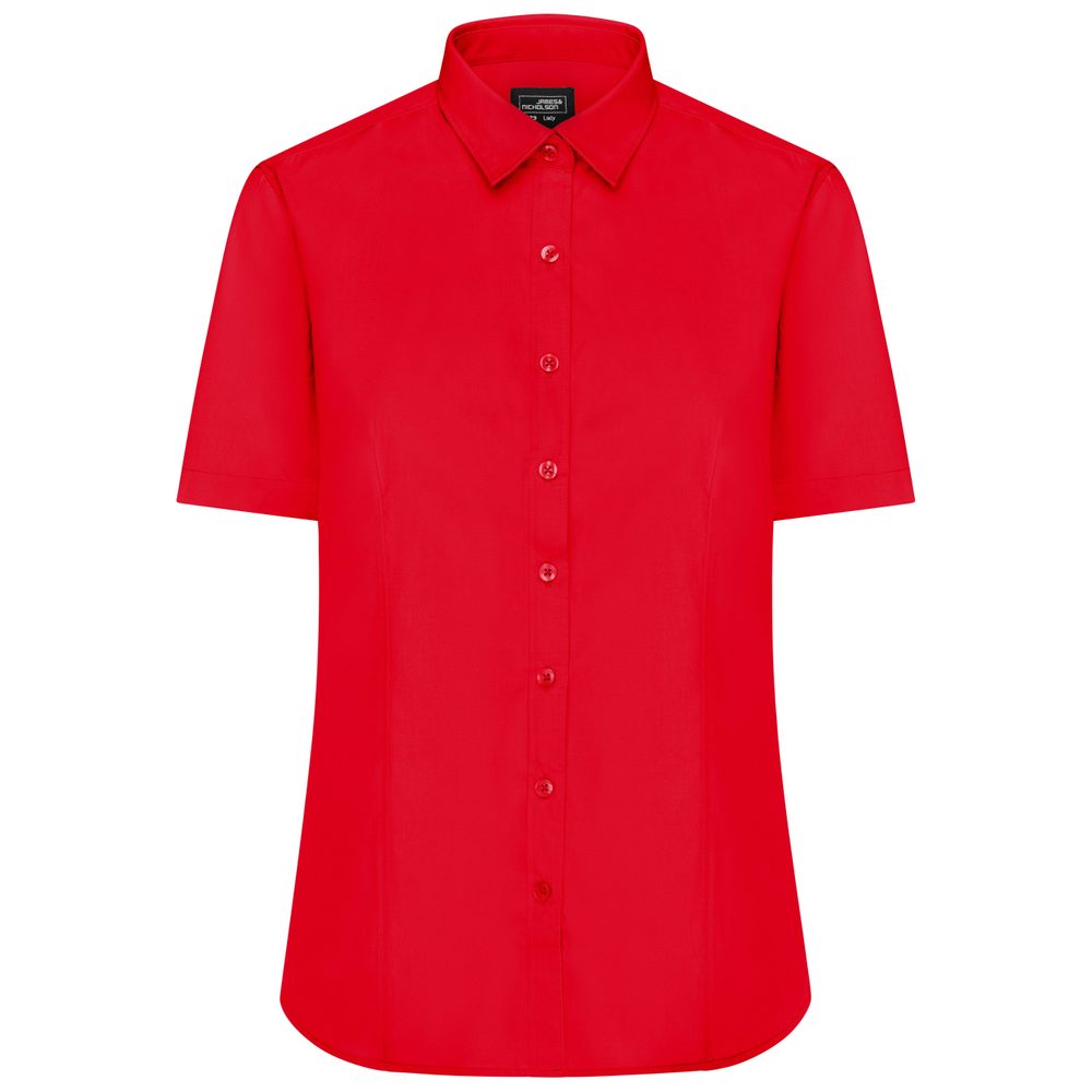 James & Nicholson Dámska košeľa s krátkym rukávom JN679 - Tomato | XXL