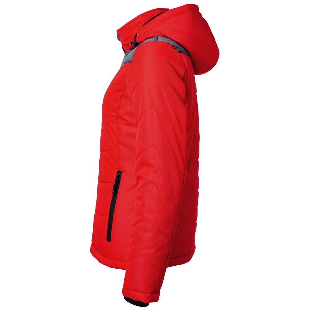 James & Nicholson Dámská prošívaná zimní bunda JN1133 - Červená / antracitový melír | S