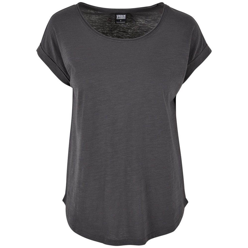Build Your Brand Dámské tričko s prodlouženým zadním dílem - Tmavě šedá | XL