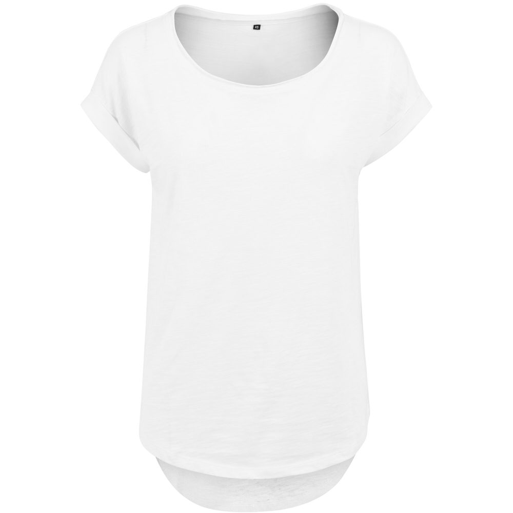 Build Your Brand Dámske tričko s predĺženým zadným dielom - Biela | XS