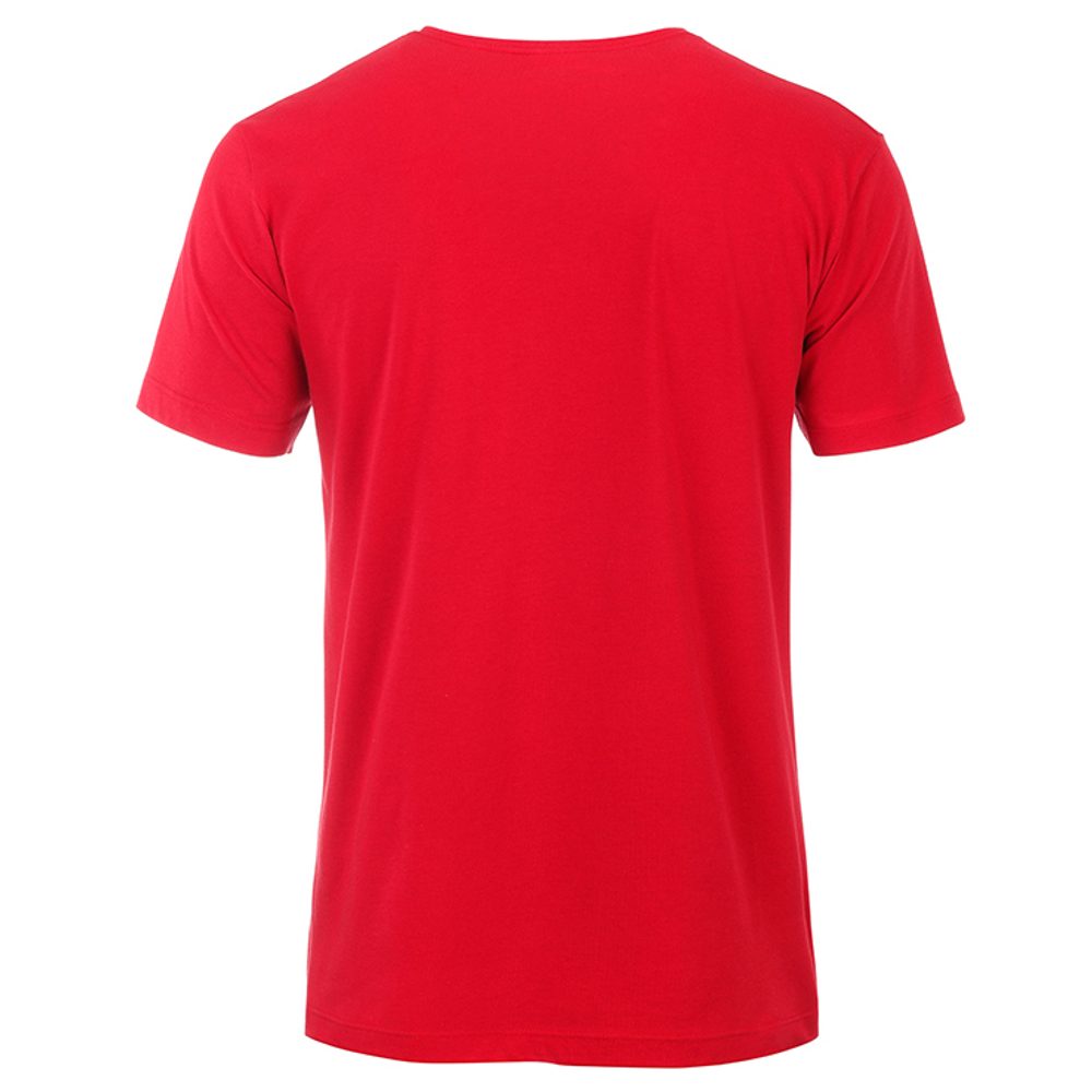 James & Nicholson Pánské tričko z biobavlny 8004 - Červená | XXL