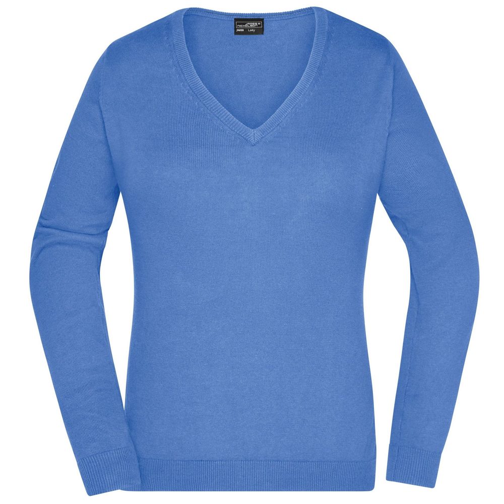 James & Nicholson Dámský bavlněný svetr JN658 - Ledově modrá | M