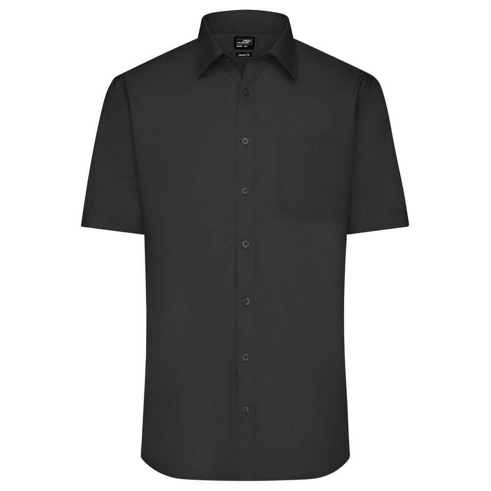 Levně James & Nicholson Pánská košile s krátkým rukávem JN680 - Černá