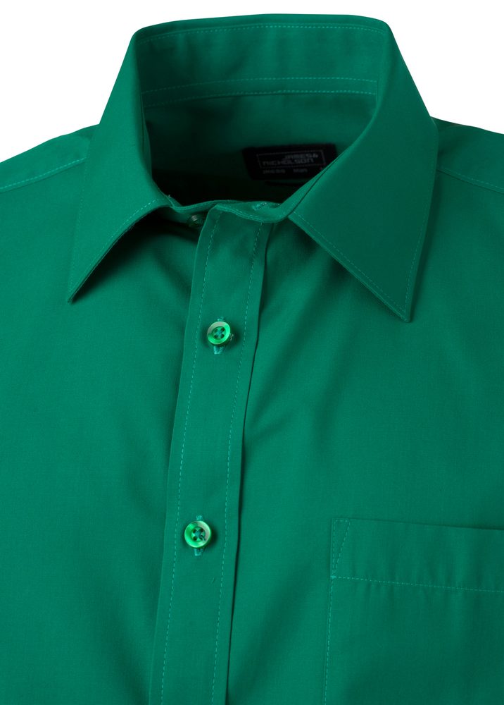 James & Nicholson Pánská košile s krátkým rukávem JN680 - Hnědá | XXXL