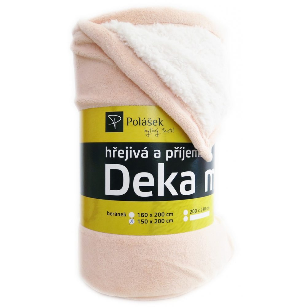 E-shop Polášek Deka s barančekom # Biela káva # 150 x 200 cm