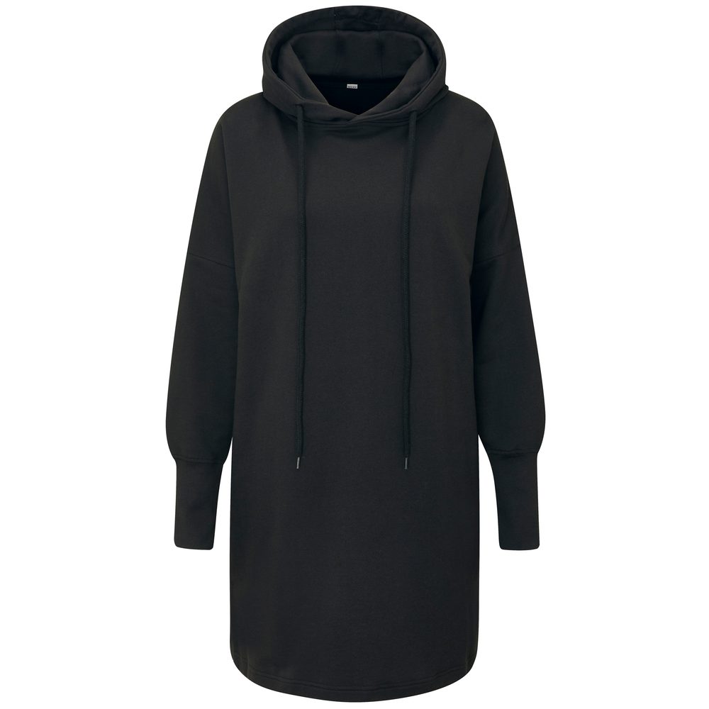 Levně Mantis Mikinové šaty s kapucí - Černá