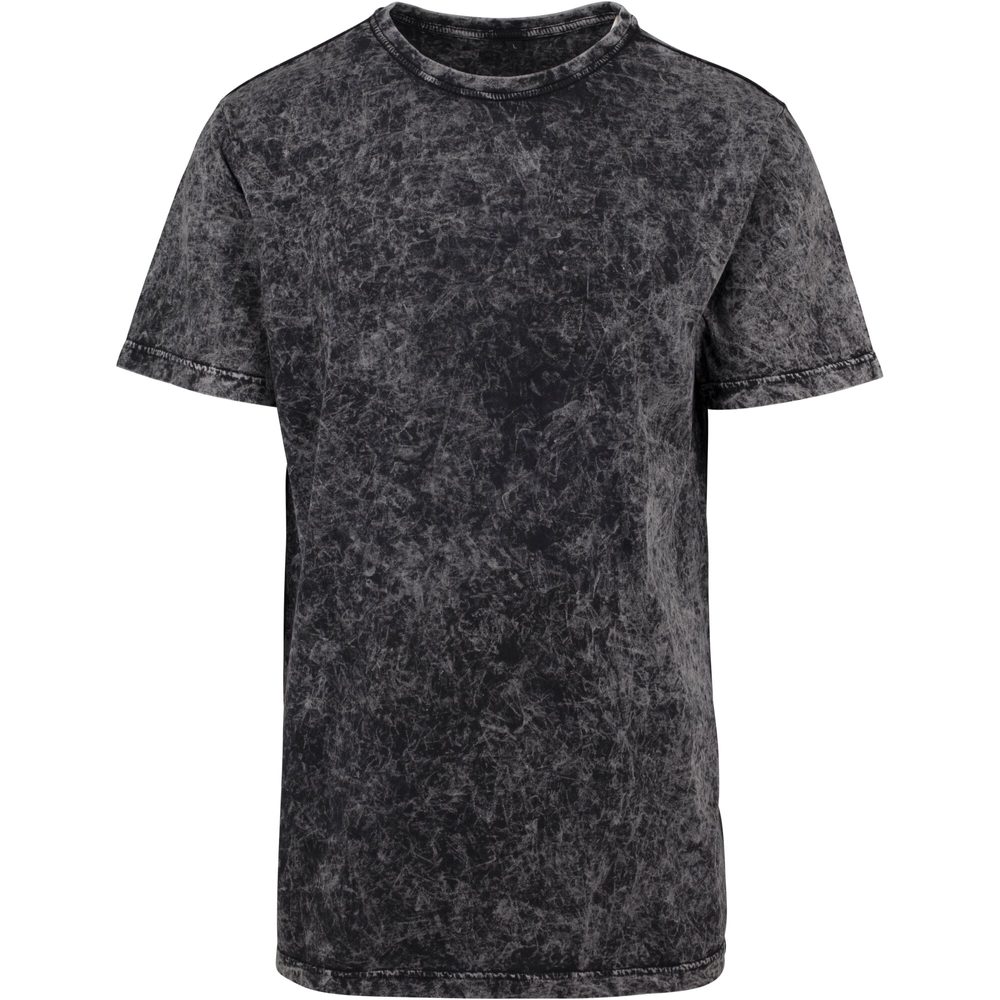 Build Your Brand Pánské tričko Acid Washed - Tmavě šedá / bílá | XL