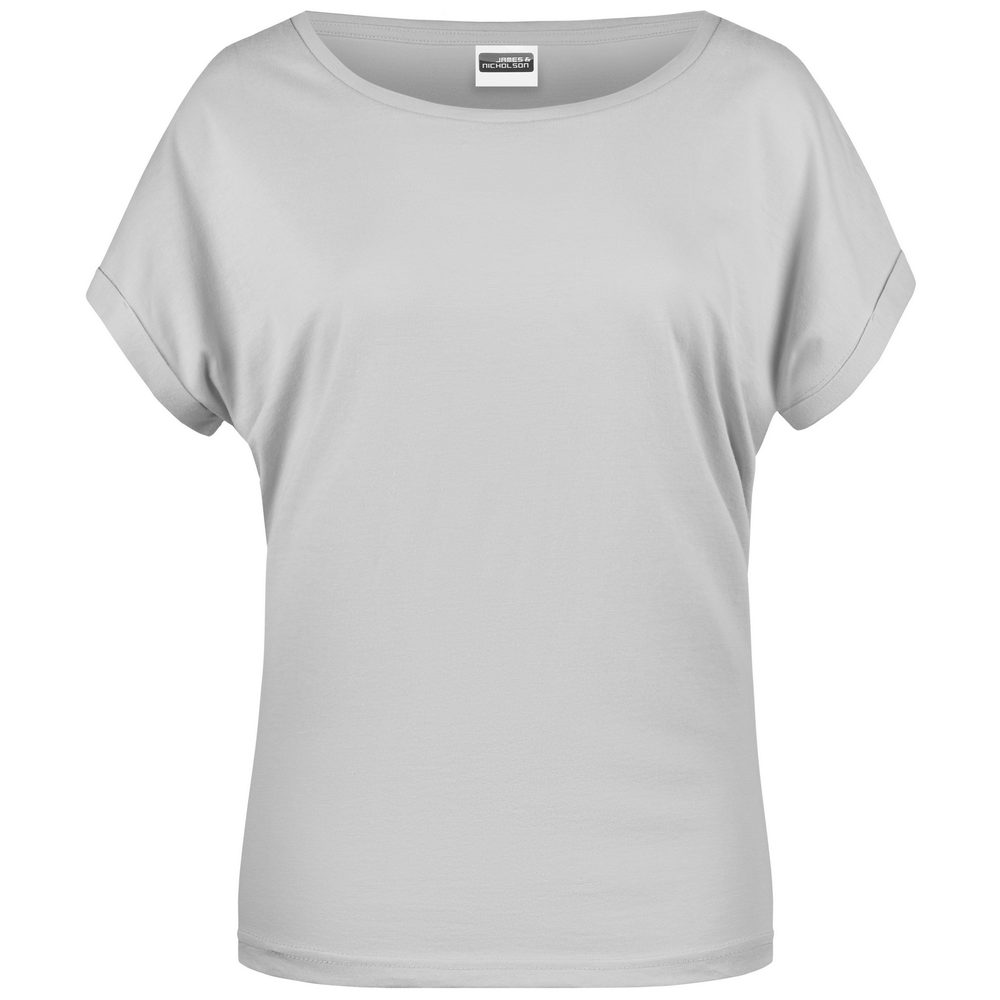 James & Nicholson Dámske ležérne tričko z biobavlny 8005 - Jemne šedá | M