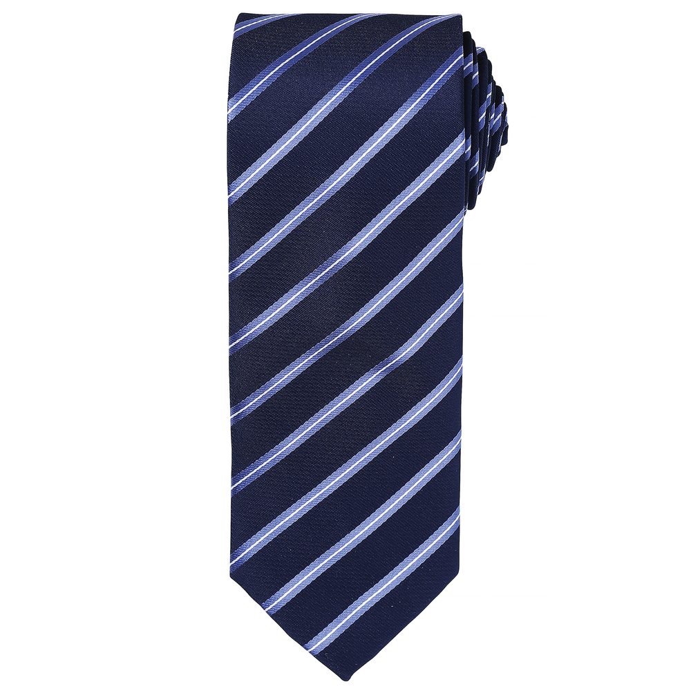 E-shop Premier Workwear Pásikavá kravata Sports Stripe # Tmavomodrá / kráľovská modrá
