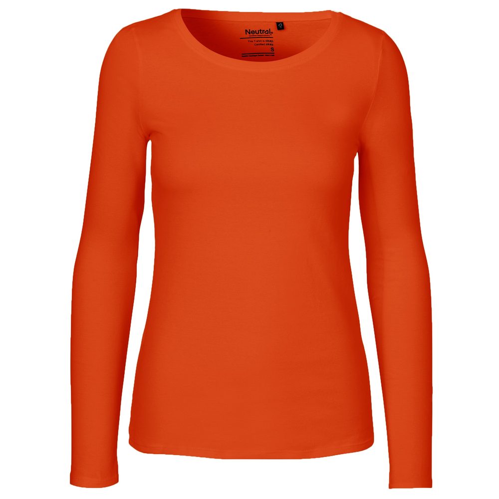 Neutral Dámské tričko s dlouhým rukávem z organické Fairtrade bavlny - Oranžová | XS