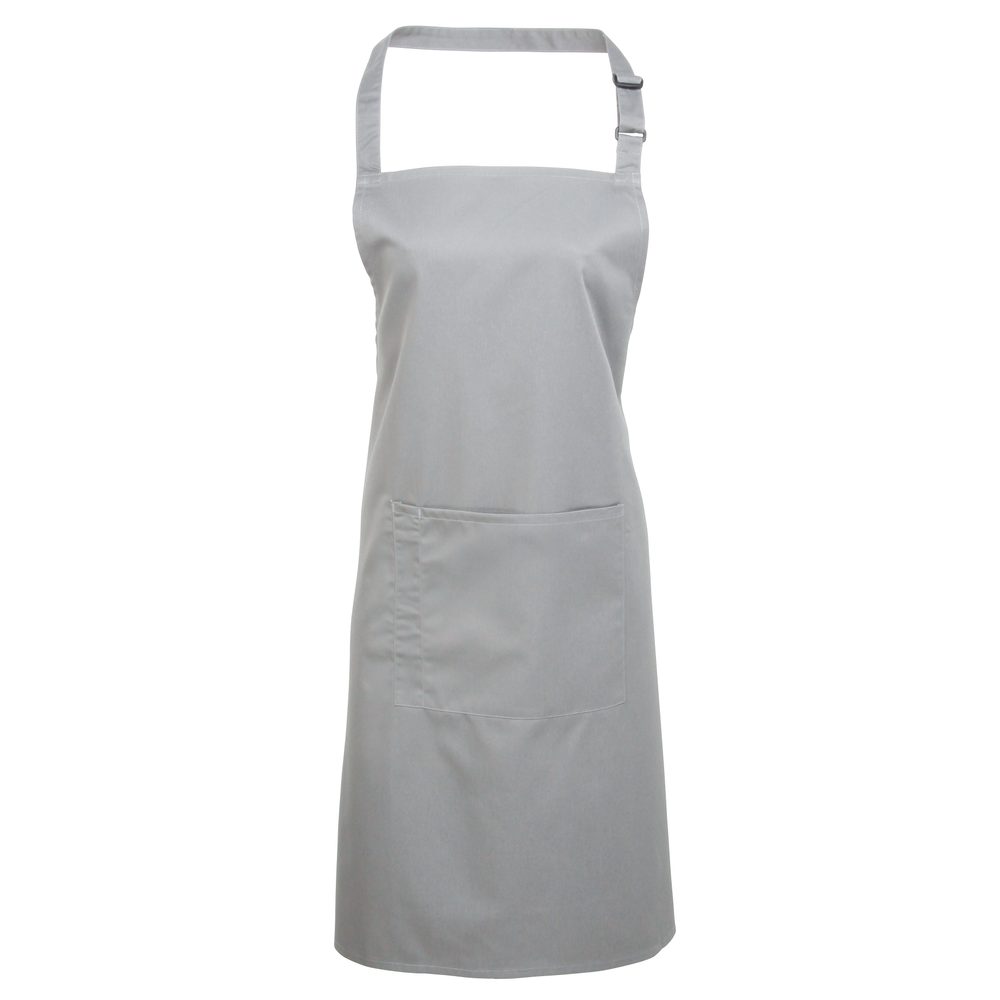 Premier Workwear Kuchyňská zástěra s laclem a kapsou - Světle šedá