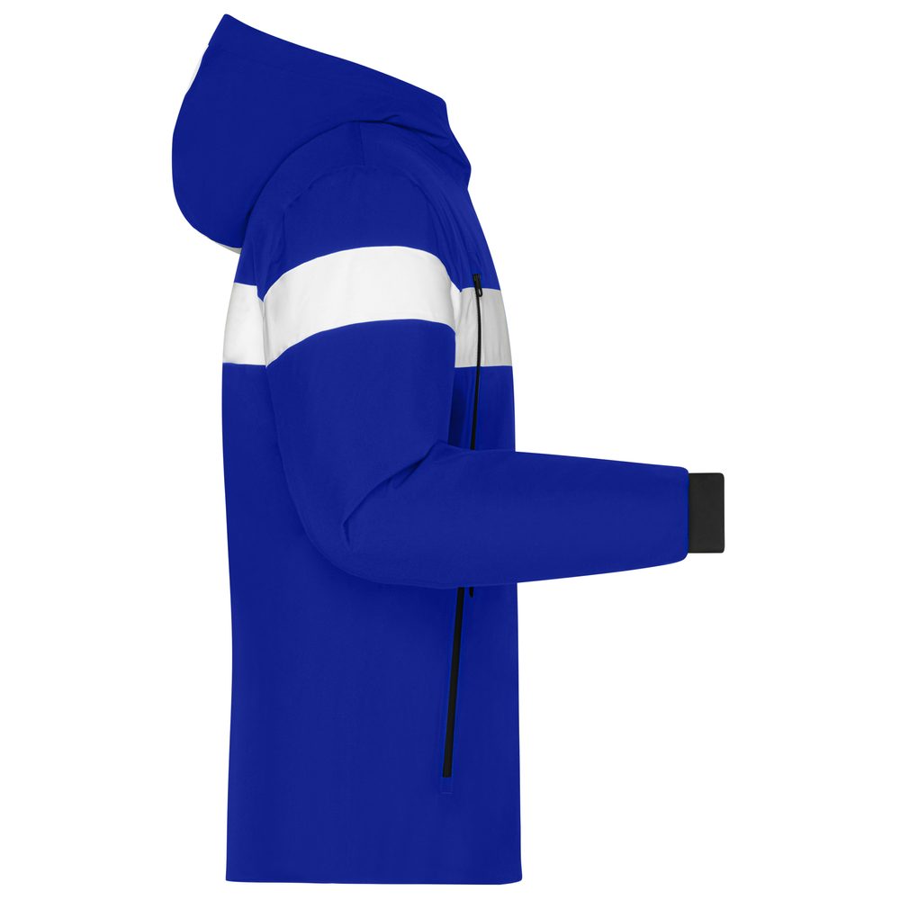 James & Nicholson Pánská sportovní zimní bunda JN1174 - Tmavě modrá / bílá | XL