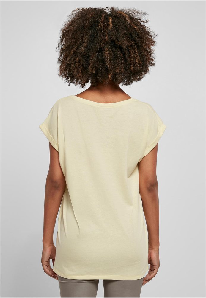 Build Your Brand Voľné dámske tričko s ohrnutými rukávmi - Lesná zelená | S