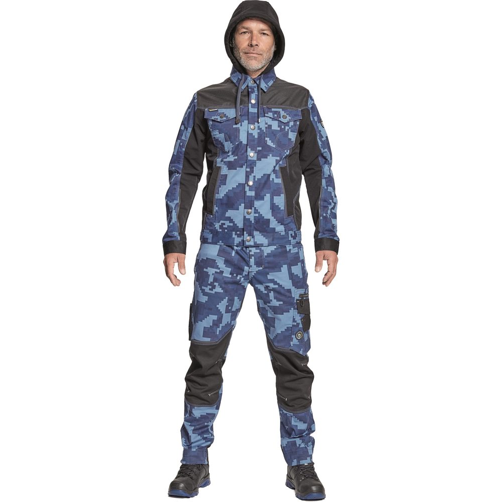 Cerva Pracovní blůza s kapucí NEURUM CAMOUFLAGE - Petrolejová | 60