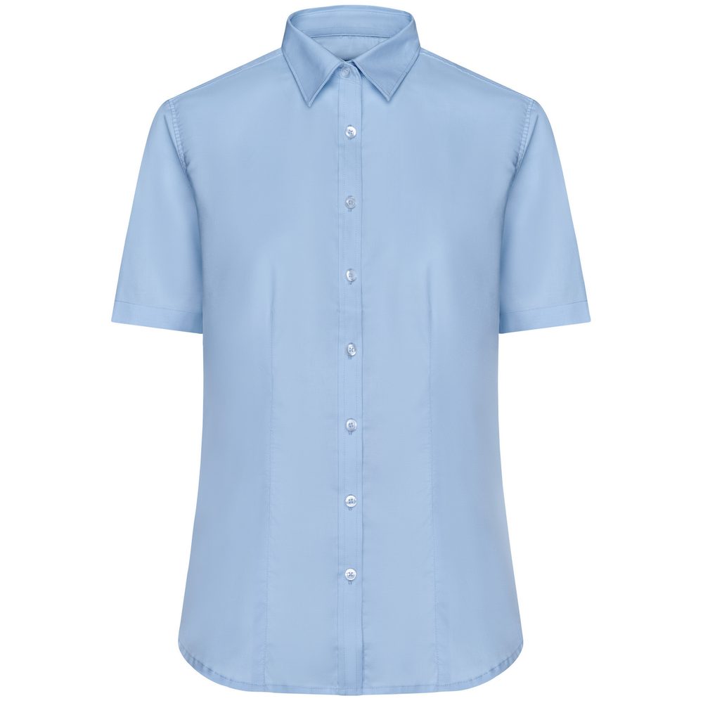 James & Nicholson Dámská košile s krátkým rukávem JN683 - Světle modrá | XXL