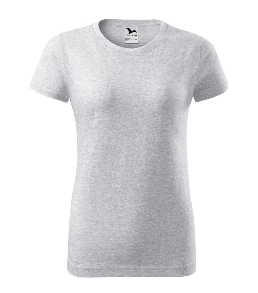 MALFINI Dámské tričko Basic - Světle šedý melír | M