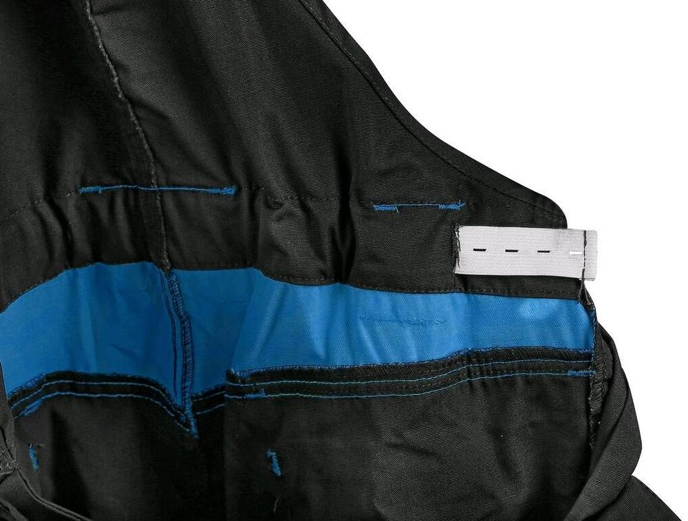 Canis (CXS) Pracovné nohavice s náprsenkou SIRIUS BRIGHTON - Čierna / modrá | 56