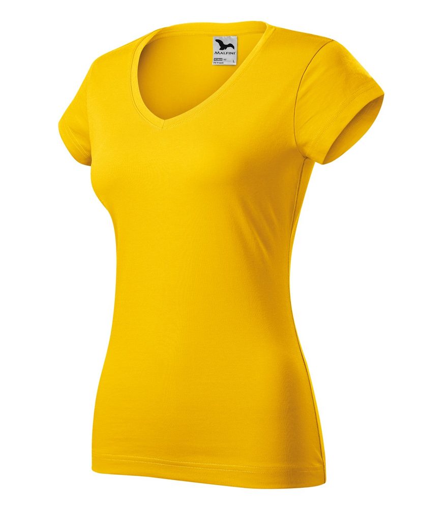 MALFINI Dámske tričko Fit V-neck - Mätová | XL