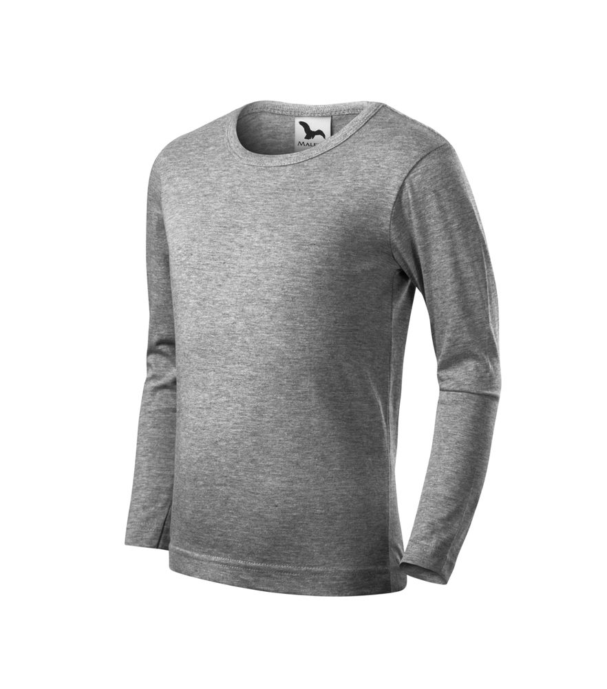 MALFINI Detské tričko s dlhým rukávom Long Sleeve - Čierna | 110 cm (4 roky)