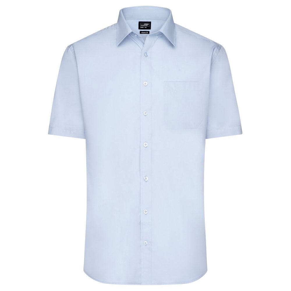 James & Nicholson Pánská košile s krátkým rukávem JN680 - Vínová | XL