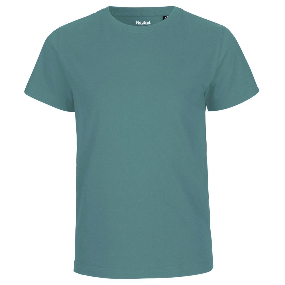 Neutral Dětské tričko s krátkým rukávem z organické Fairtrade bavlny - Teal | 152/158