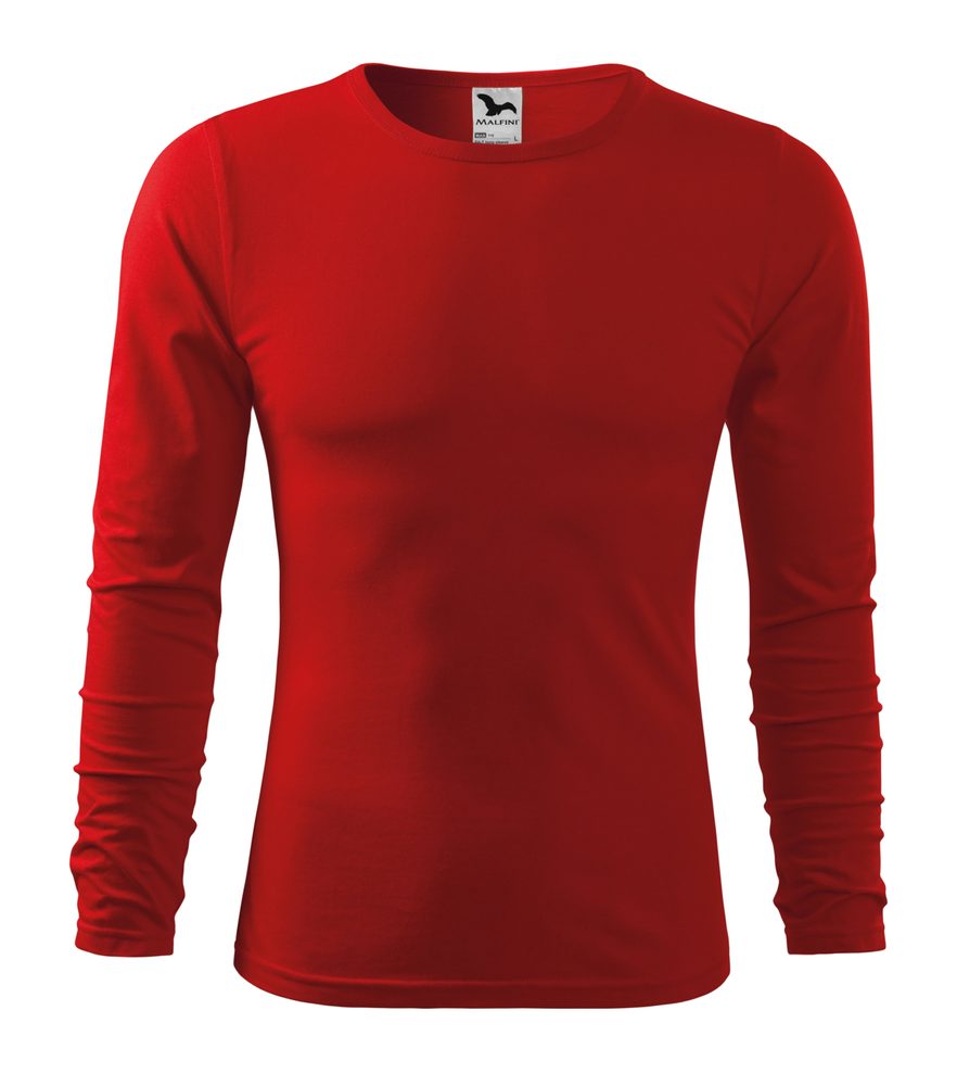 MALFINI Pánske tričko s dlhým rukávom Fit-T Long Sleeve - Červená | L