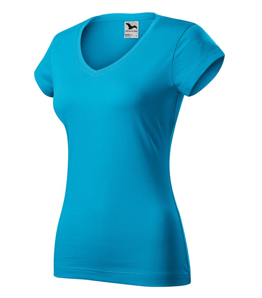 MALFINI Dámske tričko Fit V-neck - Svetlá fuchsiová | S