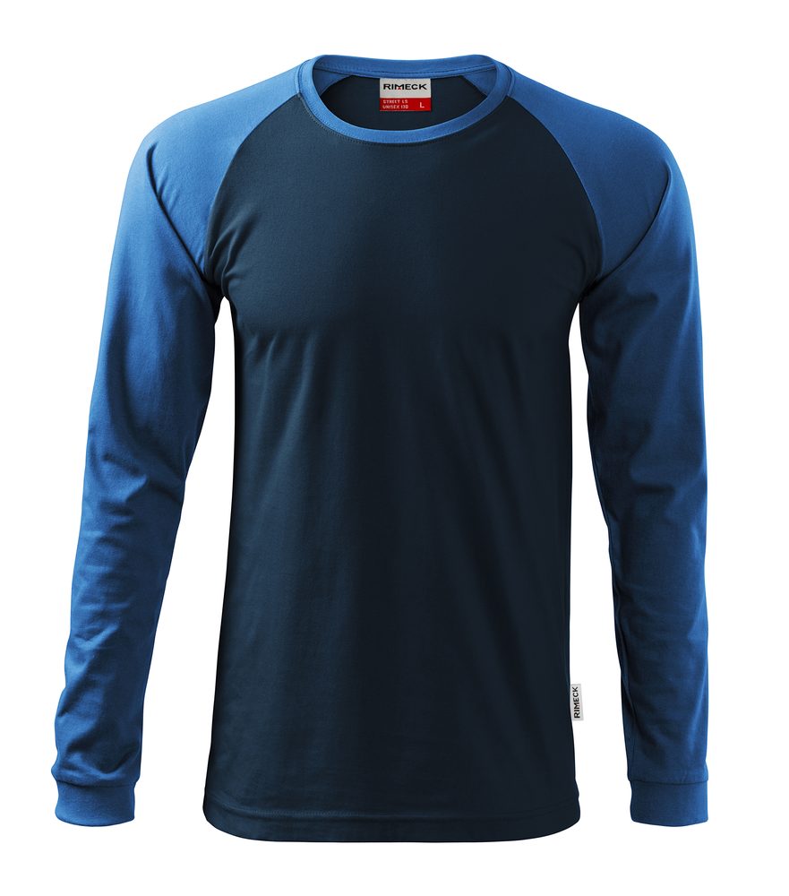 MALFINI Pánské tričko s dlouhým rukávem Street LS - Námořní modrá | XXXXL
