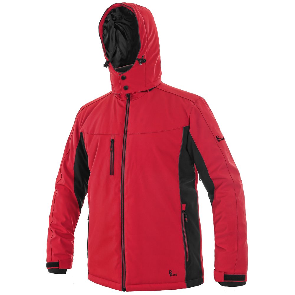 Canis (CXS) Pánska zateplená softshellová bunda VEGAS - Červená / čierna | L