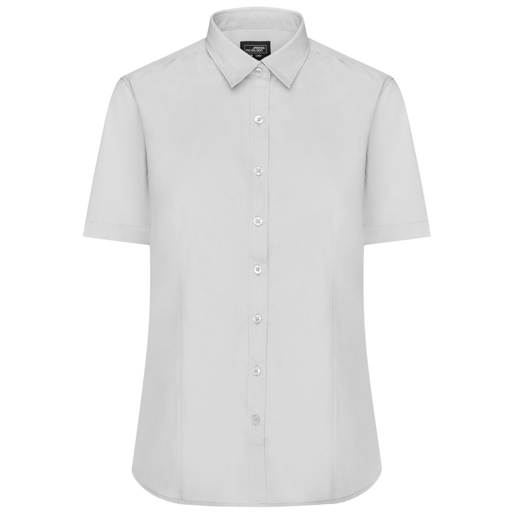 James & Nicholson Dámská košile s krátkým rukávem JN679 - Světle šedá | XL