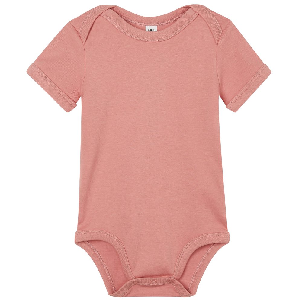 Babybugz Dojčenské body s krátkymi rukávmi - Dusty rose | 3-6 mesiacov