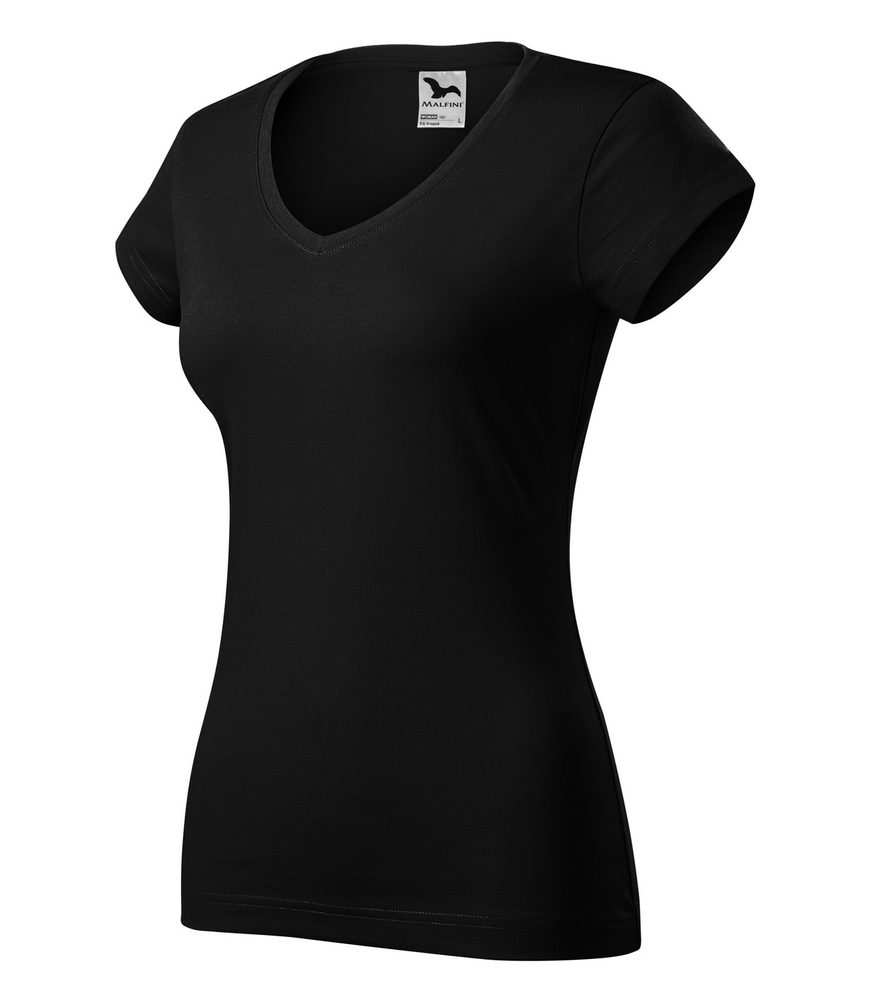 MALFINI Dámské tričko Fit V-neck - Světle fuchsiová | L