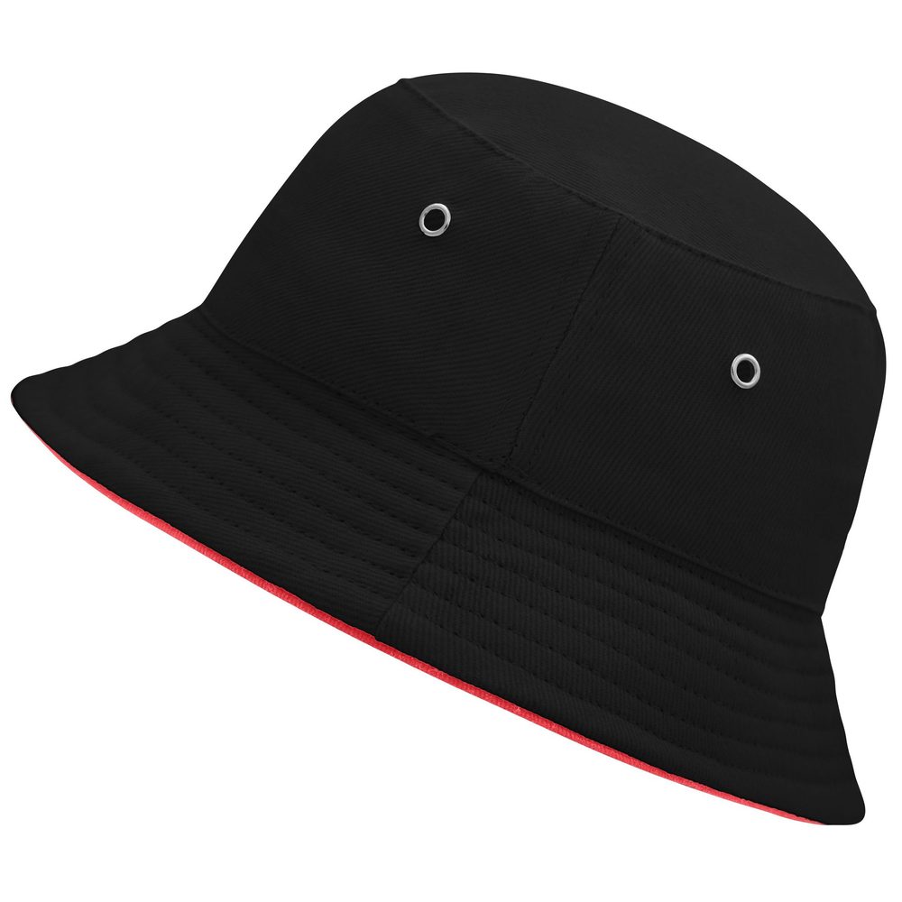 Myrtle Beach Dětský klobouček MB013 - Černá / červená | 54 cm