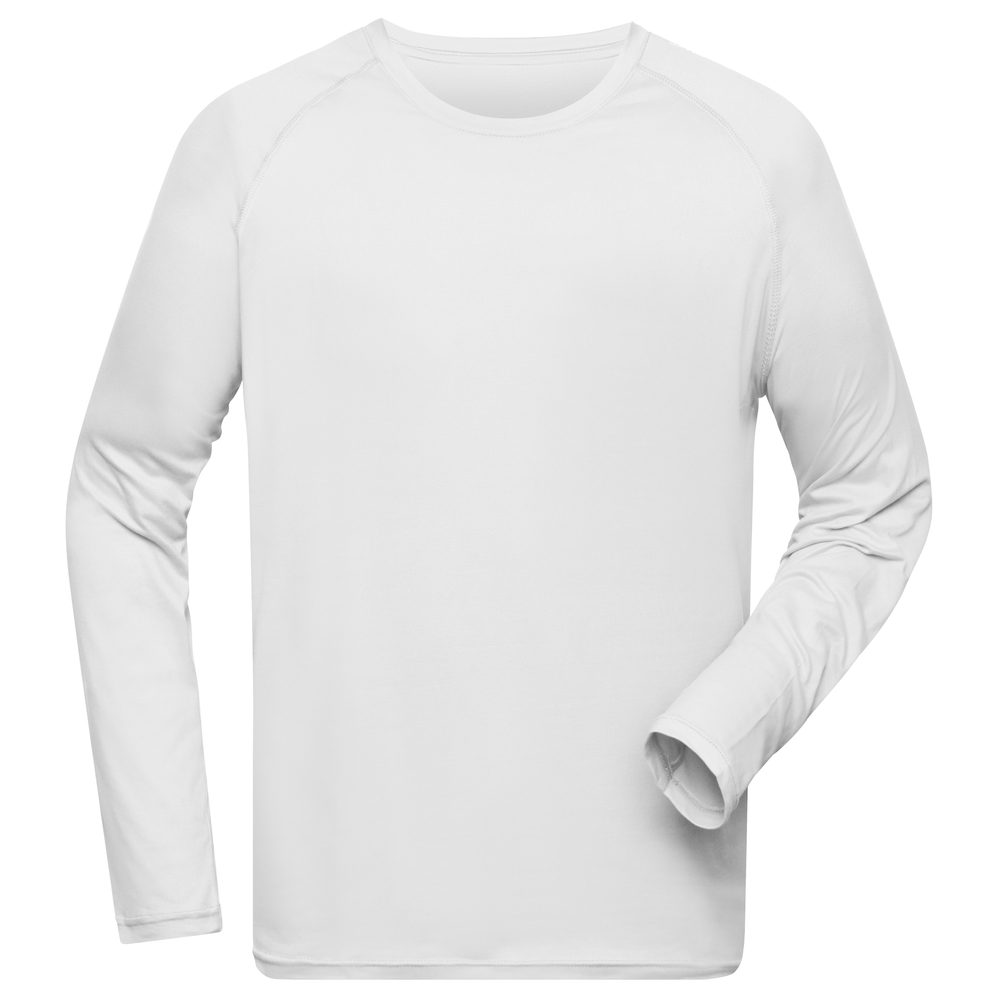 James & Nicholson Pánské sportovní triko s dlouhým rukávem JN522 - Bílá | XXL