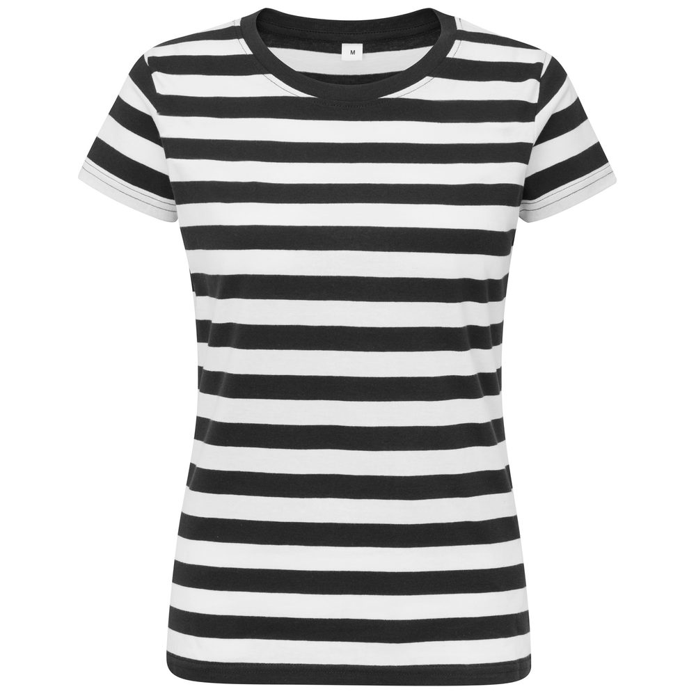 Mantis Dámske pásikavé tričko - Čierna / biela | M