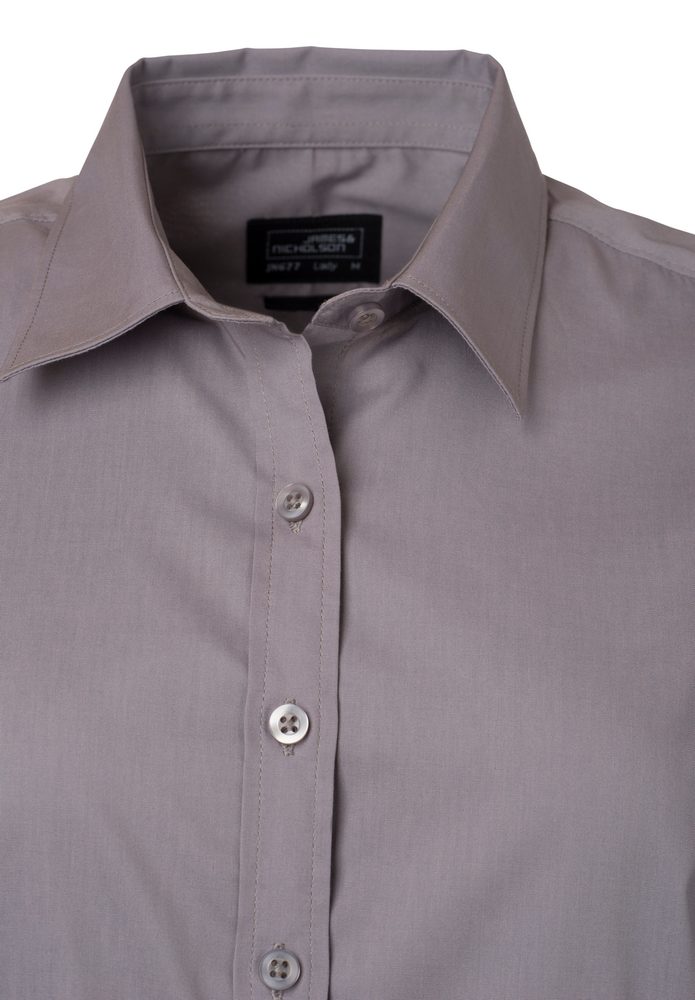 James & Nicholson Dámská košile s dlouhým rukávem JN677 - Hnědá | XS