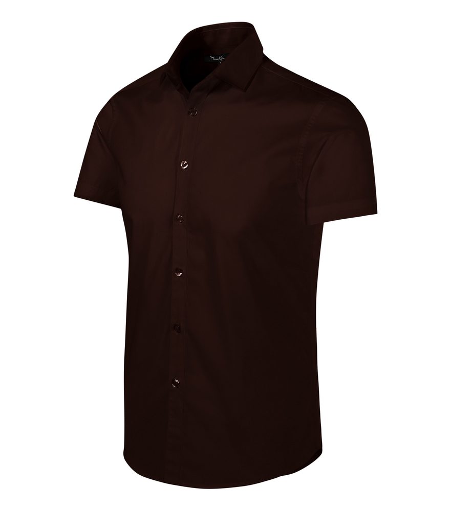 MALFINI Pánská košile s krátkým rukávem Flash - Kávová | XL