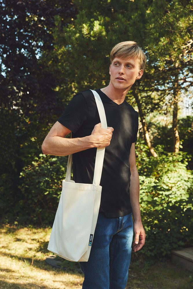 Neutral Nákupná plátenná taška cez rameno z organickej Fairtrade bavlny - Čierna
