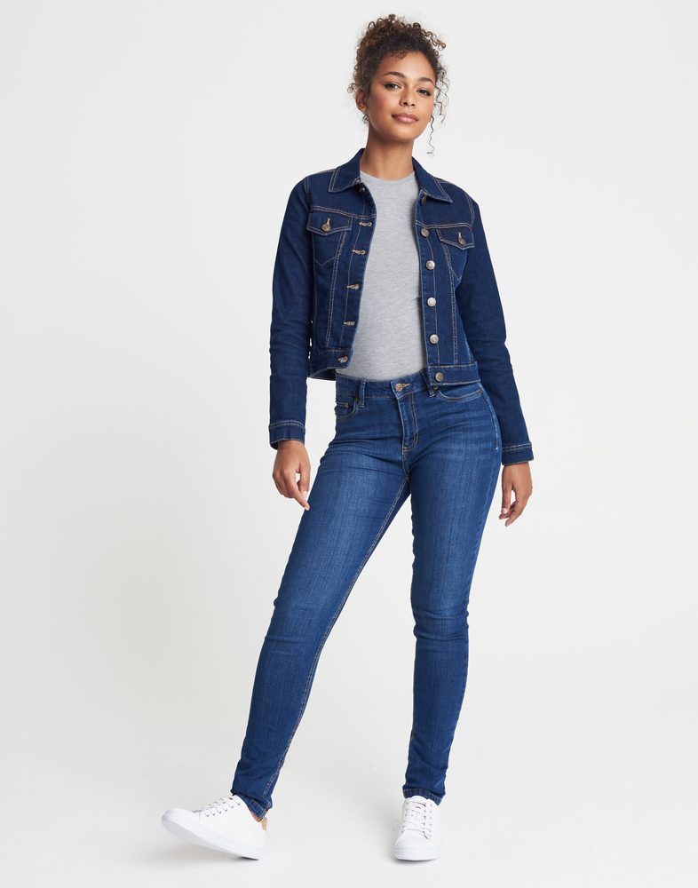 So Denim Dámske Skinny džínsy Lara - Tmavomodrá | UK 14 (EUR 42)/32 (long)