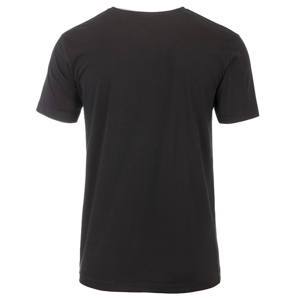 James & Nicholson Pánské tričko z biobavlny 8004 - Černý melír | S