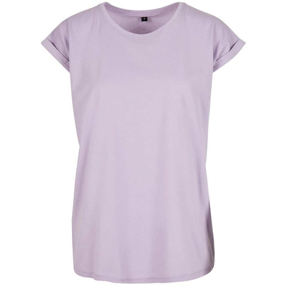 Build Your Brand Voľné dámske tričko s ohrnutými rukávmi - Orgovánová | XL