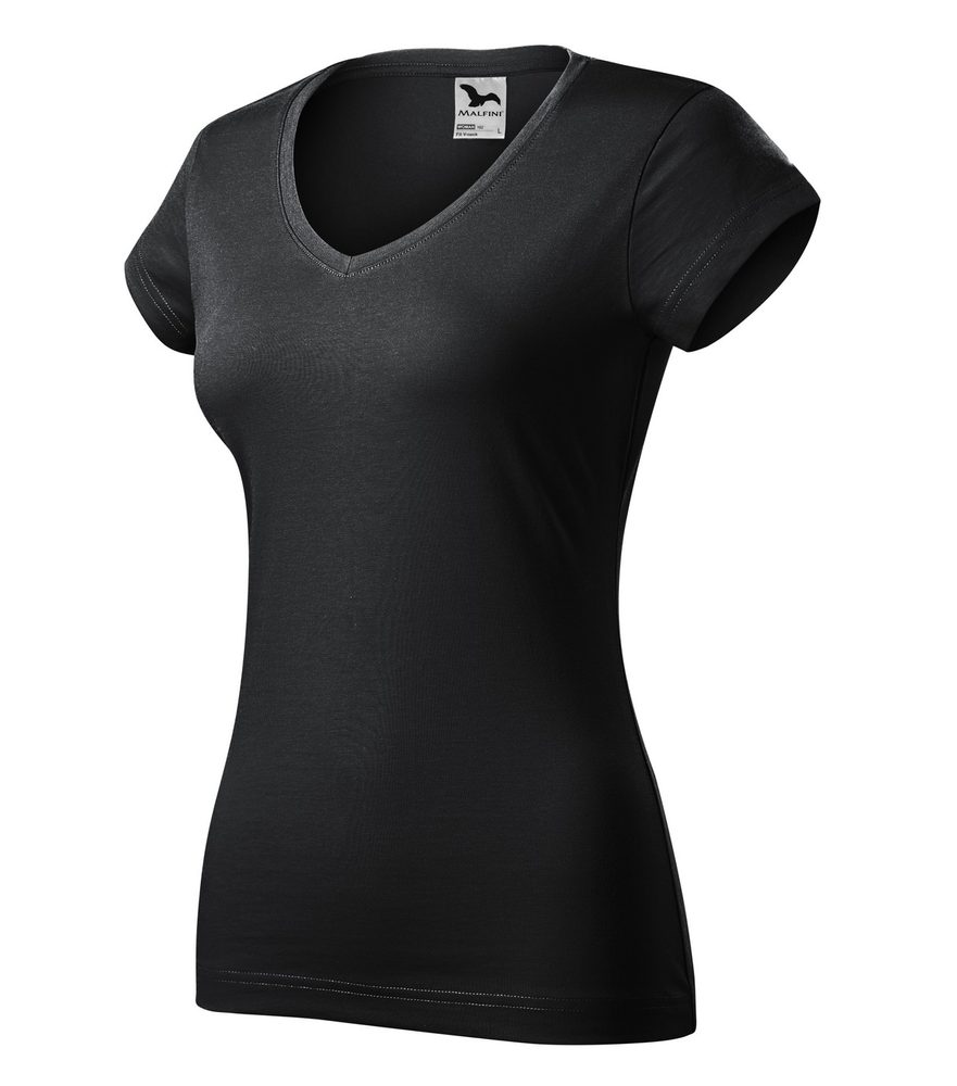 MALFINI Dámske tričko Fit V-neck - Stredne zelená | XS