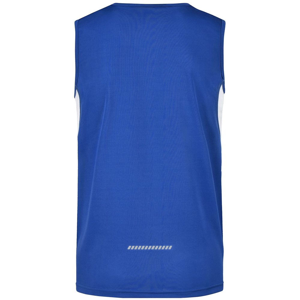 James & Nicholson Pánské sportovní tričko bez rukávů JN305 - Královská modrá / bílá | XXXL