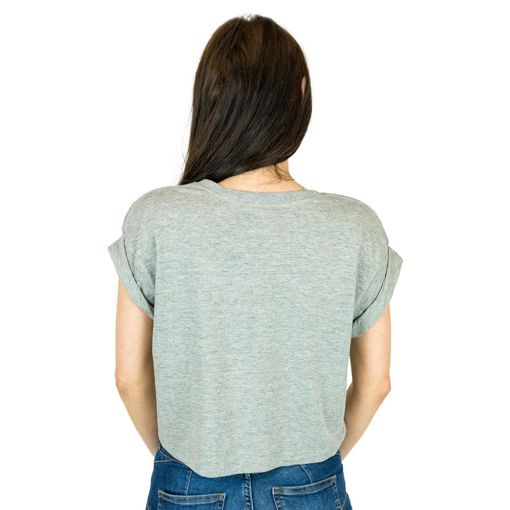 Mantis Dámské crop top tričko - Šedý melír | XL