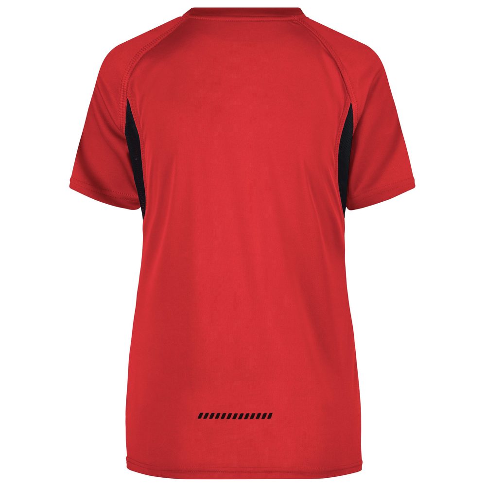 James & Nicholson Dámske športové tričko s krátkym rukávom JN316 - Červená / čierna | XL
