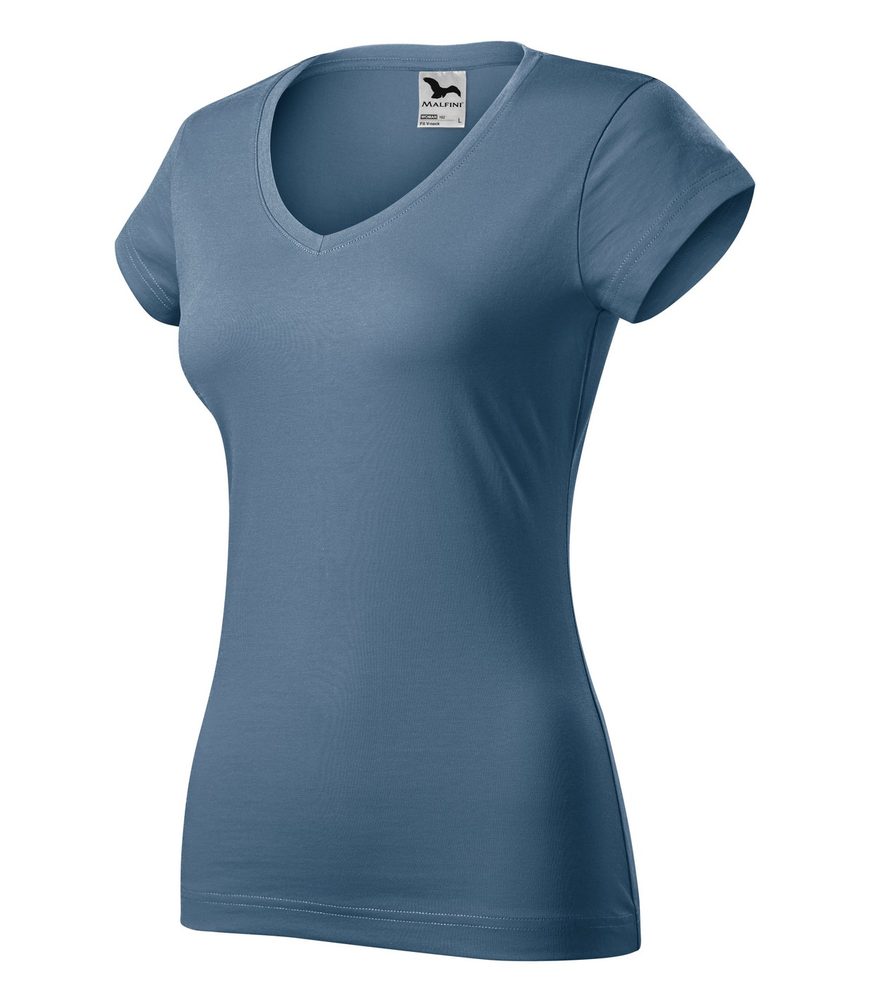 MALFINI Dámske tričko Fit V-neck - Čierna | XS